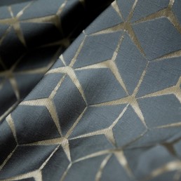 Draperie Mercedes, tafta, 2 fete, model geometric, maro-bej